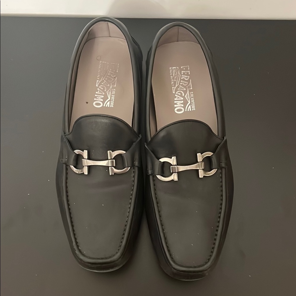 Salvatore Ferragamo Black Loafers Slip-Ons